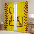 thumbnail image 2 of Manfei Monogrammed L Theme Blackout Curtains Set of 2 (52x84 Each),Baseball Sport Window Curtains,Boys Ball Game Curtains and Drapes For Teens,Ultra Soft Bedroom Decor, 2 of 6