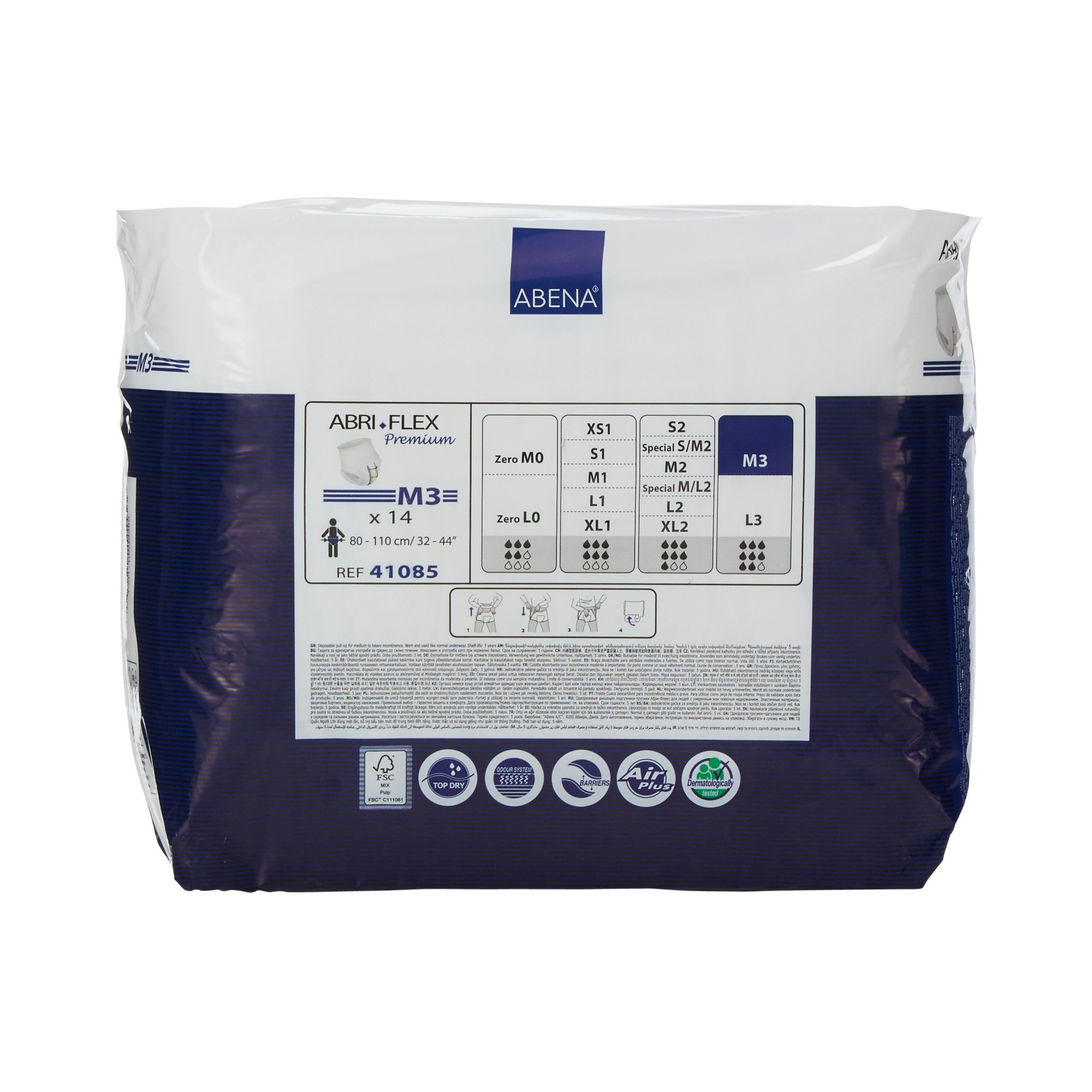 Abena Abri-Flex Premium M3 Disposable Incontinence Pull On Underwear, Medium, 84 Ct