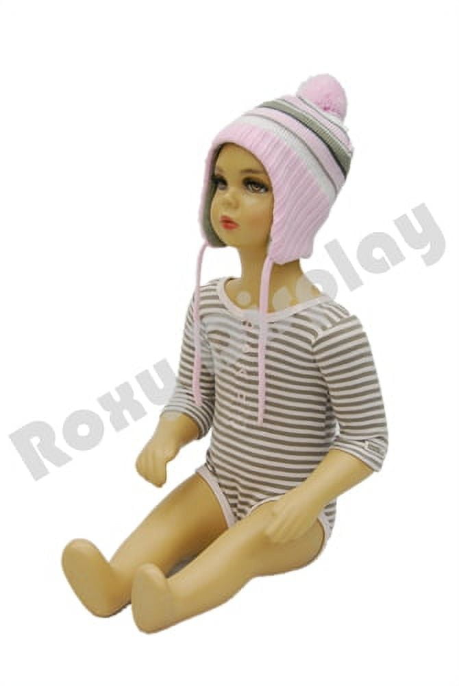 Plastic Child kid Baby Mannequin 6-12 Months Old Sitting Pose Turnable Arms #PS-KD-10