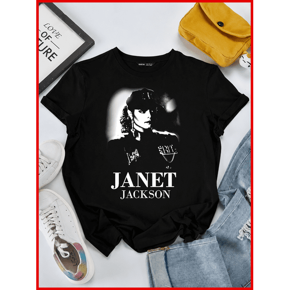 Janet Jackson Rhythm Nation Velvet Tour Pop R&B Star Unisex T-Shirt V60812, S-5XL