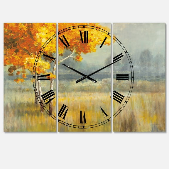Designart 'Autumn Landscape' Farmhouse Wall Clock