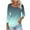 Green 01, variant on Women's Tops 3/4 Length Sleeve Square Neck Gradient Color Casual Dressy Tunic Tops Summer Basic Shirts