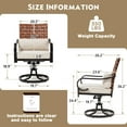 thumbnail image 2 of MELLCOM Patio Swivel Chair Set of 2, Outdoor Dining Chairs with Cushions & Lumbar Pillows, Leather-Look Wicker Chairs with Gentle Rocker for Porch, Garden, Backyard, Poolside, Beige, 2 of 9