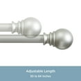 thumbnail image 3 of Kenney Layla 30-84" Value Decorative Steel Adjustable Curtain Rod, 1" Dia., Satin Silver, 3 of 10