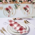 thumbnail image 2 of Red Checkered Cloth Napkins, Red White Plaid Farmhouse Washable and Reusable Dinner Napkins Set of 8, Table Napkin for Kitchen Party Birthday Wedding Hotel Housewarming 20"x20", 2 of 8