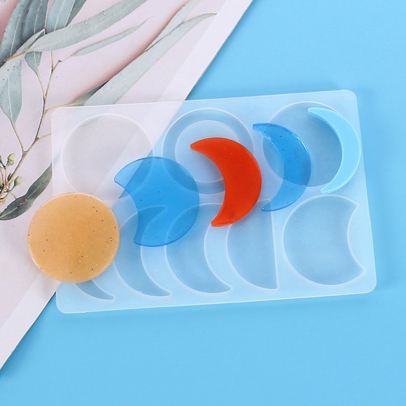 Hytrove Moule en Silicone en Forme de Lune 2 Pcs pour Création Artisanale Diy et Durable