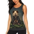 thumbnail image 1 of Balery Lotus Leaf Starry Sky Guinea Pig Camiseta sin mangas estampada ligera para mujer, tops de entrenamiento sin mangas, camisetas de yoga transpirables de secado rápido.-XX-Large, 1 of 7
