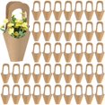 thumbnail image 1 of Bolsas de regalo Tergy Kraft Paper Flowers, color marrón, 50 paquetes de 35 cm, 1 of 6