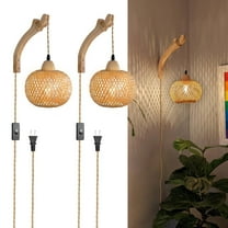 Motent Wall Sconces Set of Two Plug in, Boho Wall Light Fixtures with 9.84FT On/Off Switch Cord