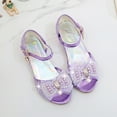 thumbnail image 5 of Gubotare Girls Heels Flower Girls Wedding Party Heel Princess Shoes Flats (Purple,2), 5 of 7