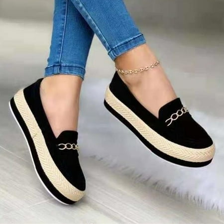 

HIBRO Fashion Women s Casual Shoes Breathable Slip-on Flats Thick-soled Outdoor Leisure Sneakers