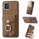 thumbnail image 1 of Funda para Samsung Galaxy A03 de 164 mm con anillo de cuero con textura de piel galvanizada y tarjetero (negro), 1 of 5