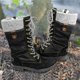 thumbnail image 4 of Zapatos con cordones y cremallera lateral a la moda para mujer, botas de ante impermeables Retro de vaquero occidental a media pantorrilla de tacón bajo Wmkox8yii  shkj799, 4 of 5