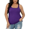 thumbnail image 1 of Charmo Camisole en Coton pour Femmes Grande Taille avec Soutien-Gorge Intégré, Bretelles Plus Larges Ajustables, Débardeur Basique, 1 of 6