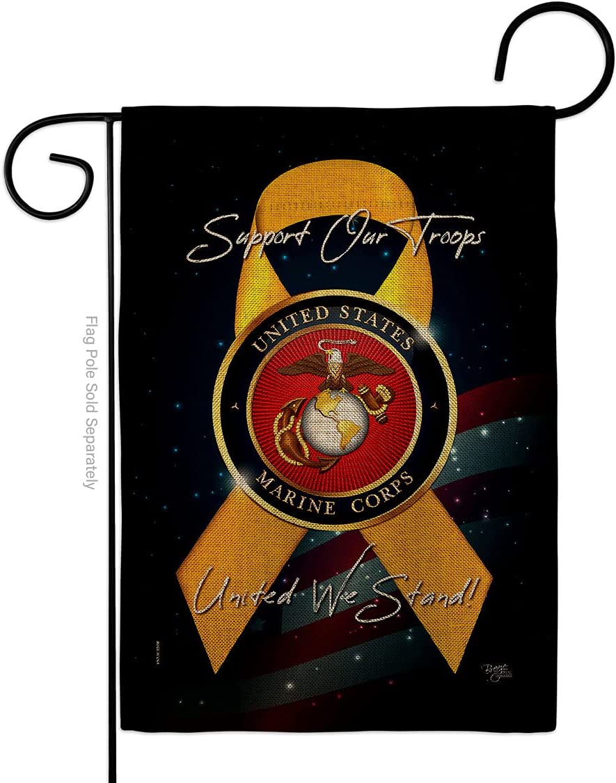 Breeze Decor USMC Gartenflagge – 33x47 Cm, Doppelseitig, Wetterfest, Made In USA
