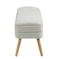 thumbnail image 3 of Modern Cotton/Linen Storage Ottoman Bench with Wood Legs Beige, 3 of 5