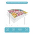 thumbnail image 4 of Full Size Quilt Bedding Set, Watercolor Floral Reversible Summer Quilt 3 Pieces, Spring Flowers Butterflies Leaves Green Lightweight Bedspreads Coverlets with 2 Pillow Shams for All Seasons, 4 of 5