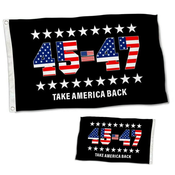 Dutern Double Sided 45th and 47th Take America Back Trump 2024 Flag Banner 3 Ply with Brass Grommets 3x5 Feet