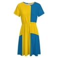 thumbnail image 4 of National Flag Sweden Blue Field Dress Fashion Beach Short Sleeve Dresses Female Party Printed Sundress, 4 of 7