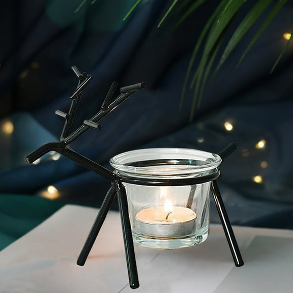 WYBXZ Iron Fawn Candle Holders Candle Cup, Christmas Romantic Candlelight Dinner Props, Dining Table Home Desktop Decoration Ornaments Decorative Candlestick Holders