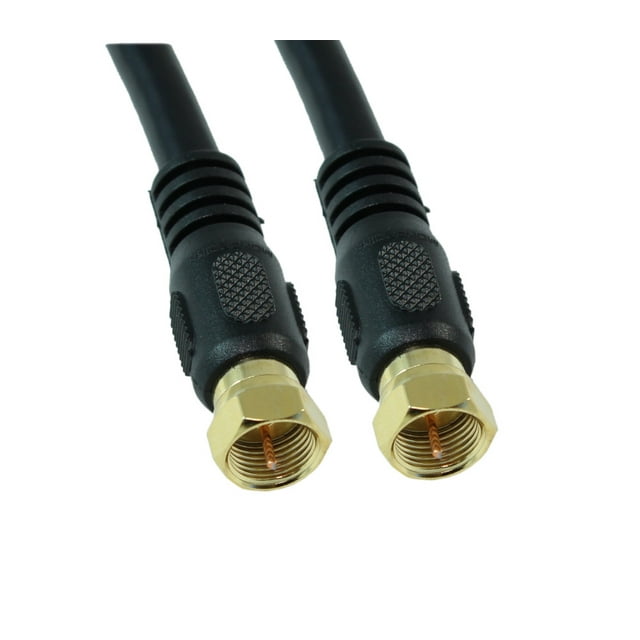 1.5ft RG6 QUAD SHIELD Black HIBANDWIDTH Coax Cable Ftype Gold Plated