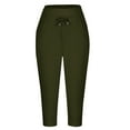 thumbnail image 4 of Ladies Cropped Trousers Summer 3 Quarter Length Joggers Women Elasticated Waist Capri Pants with Pockets Plain Casual 3/4 Length Jogging Bottoms, 4 of 7