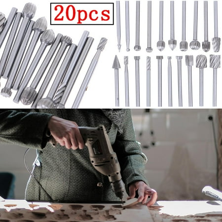 

20pcs Tungsten Carbide Rotary Point Burr Die Grinder Shank Set 3*40mm
