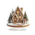 thumbnail image 2 of Double Layer Christmas House Desktop Decor - Miniature Winter Village Scene, Snow-Covered Cottage Ornament, Holiday Shelf Display Accessory, 2 of 5