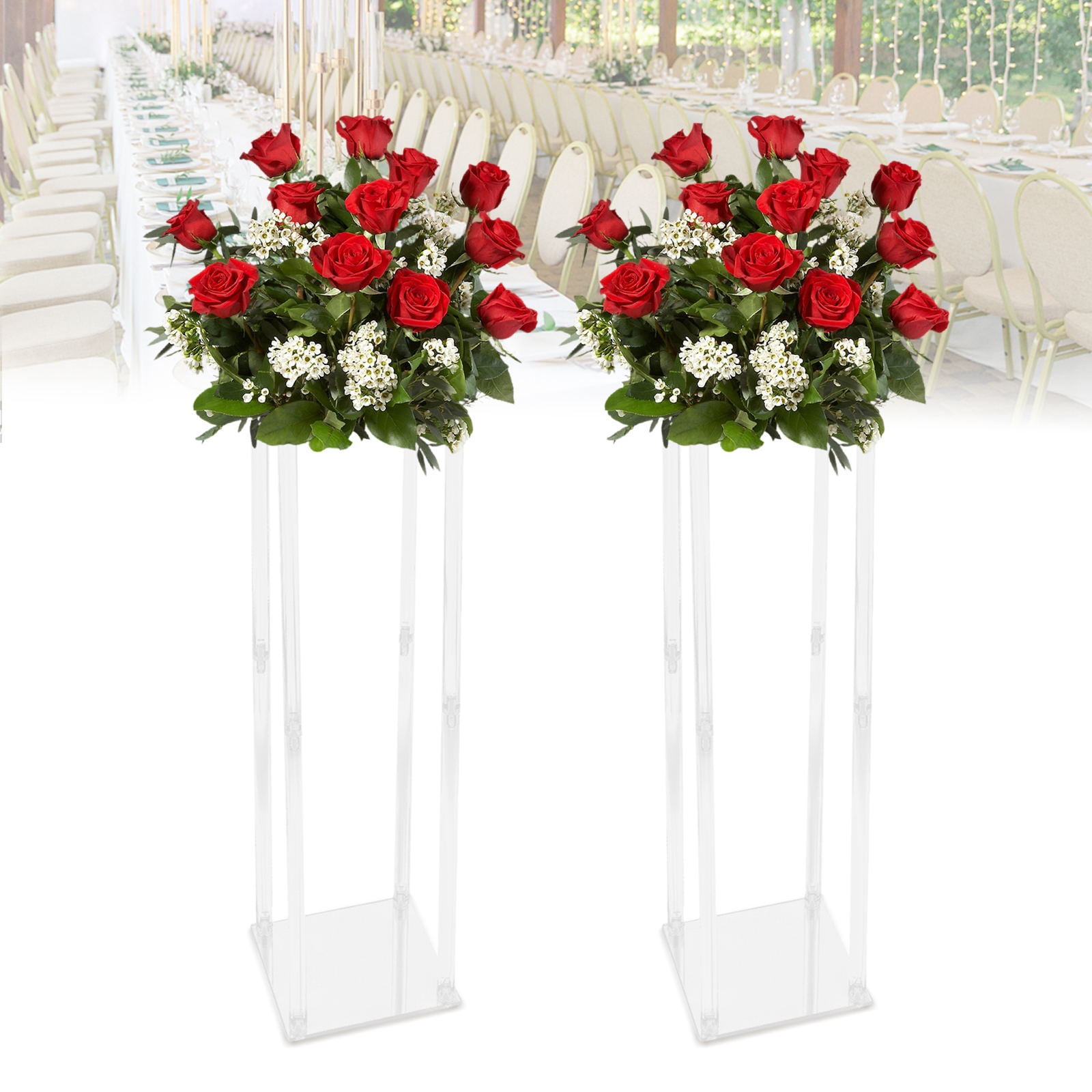 Acrylic Vases Wedding Centerpieces Decorative Flower Arrangement Stand for  Desk Decor 80cm x 20cm