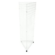 White Triangle Wire Grid Tower with Base and Casters - Grid Wall Retail Display Stand - Moveable and Space-Saving Wire Display Rack for Vendors - Ideal for Boutique Thrift Craft and Art Shows