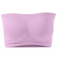 thumbnail image 2 of Aobny Fitted Womens Bras Pink Sleep Minimizer Nylon Strapless Bandeau 2024 Juniors Bras,36-40, 2 of 8