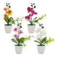 thumbnail image 3 of 4pzs Arreglo Orquídeas Artificiales Decoración Con Macetas Xtellar multicolor, 3 of 3
