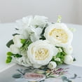 thumbnail image 5 of 11.8in Artificial Peony & Hydrangea Bouquet - Blush Pink & Lavender Silk Flowers with Greenery,Wedding Bouquets for Bride,Bridesmaid,Table Centerpieces,Home DecorDIY Floral Arrangements, 5 of 6