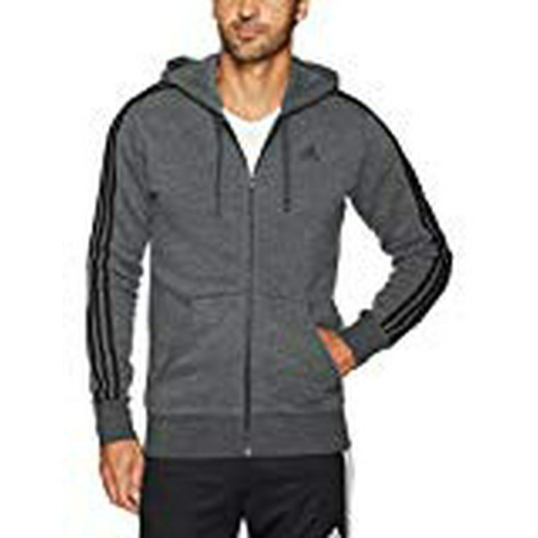 Dark Stripes 3 Men\'s Hoodie Adidas Fleece Heather/Black Essentials Grey