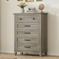 thumbnail image 1 of Garvee Commode à 5 Tiroirs pour Chambre, Commode Verticale avec Grand Rangement, 15,8 Pouces X 31,5 Pouces X 41,3 Pouces, Gris, 1 of 7