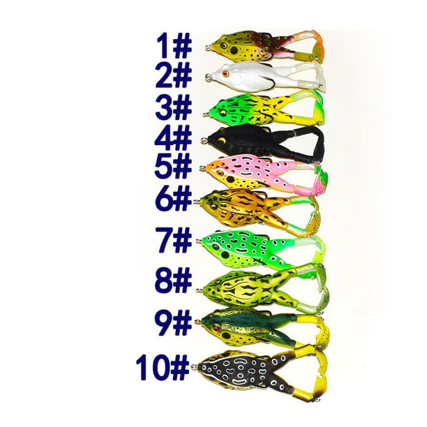 Yeacher 3.5in/0.47oz Fishing Lure Prop Frog Lures Artificial Soft Bait  Lifelike Double Propellers Frogs for Freshwater Saltwater Fishing Lure