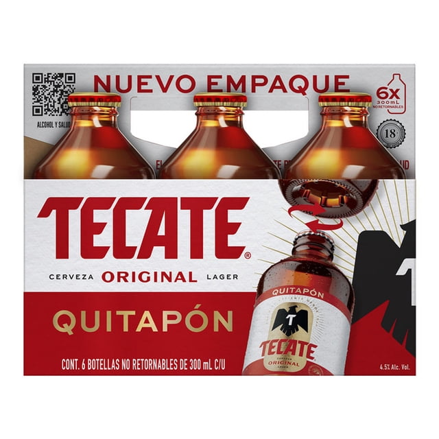 Cerveza Tecate Original quitapon 6 pack botella 300 ml