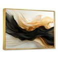 thumbnail image 2 of Designart "Fusion Of Gold And Black Gentle Waves IV" Abstract Shapes Floater Framed Wall Art Prints, 2 of 5
