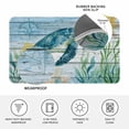 thumbnail image 3 of Coastal Turtle Door Mat Indoor Outdoor, Nautical Ocean Shells Seaweeds Starfish Non Slip Welcome Mat with Rubber Backing, Absorbent Fabric Front Door Mats Entryway Rug for Home Patio Entrance 16"x24", 3 of 9