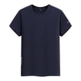 thumbnail image 4 of Leey-World Men's Casual Henley Shirt Short Sleeve Cotton Pique Band Collar Shirt Summer Button Basic Tee Shirts Mens T Shirt(Navy,5XL), 4 of 9