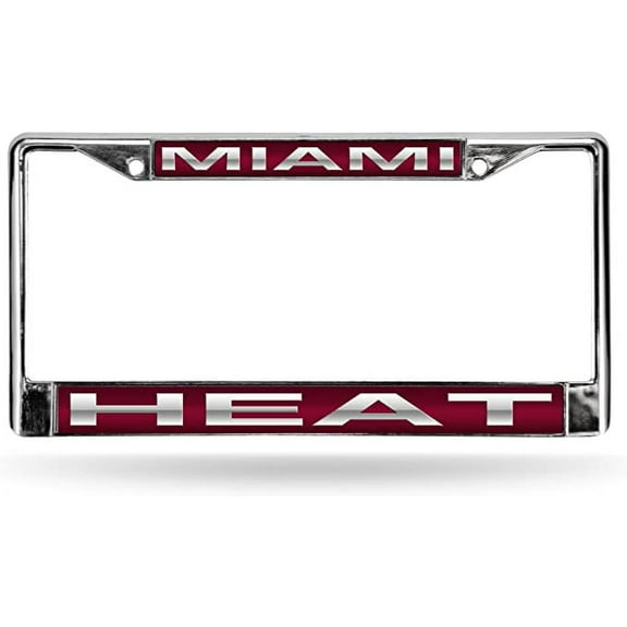 Miami Basketball Heat Chrome Metal License Plate Frame Holder