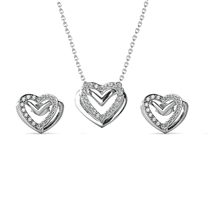 Cate & Chloe Cathy 18k White Gold Plated Jewelry Set with Swarovski Crystals for Women, Gift for Her
