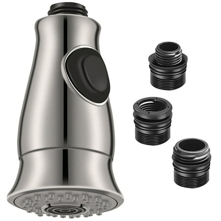

Pull Down Faucet Head Kitchen Faucet Pull Out Sprayer Head with 3 Adapters and 2-Function Splash-proof Kitchen Tap Sprayer （Wire Drawing）