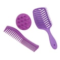 thumbnail image 1 of Juego de peines y cepillos para el cabello ANGGREK Morados 3 Piezas, 1 of 8