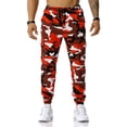 thumbnail image 5 of Homeyce Men's Camo Sweatpants Camouflage Sweatpants with Pockets Straight Leg Camo Print Cargo Sweats Lounge Pants Drawstring Athletic Gym Casual Lightweight Joggers Trouser,Red 3XL, 5 of 7