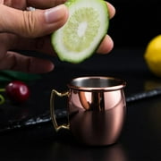 2-Pack 60ml Mug Marble Double Walled Copper Mugs Cup, Pure Solid Copper Cups with Brass Handles Finish