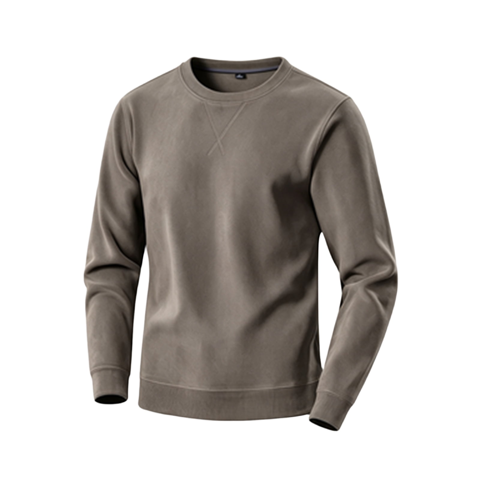 Men s Sweatshirt Crew Neck Long Sleeve Solid with Warm Cozy Comfortable Everyday Pullover Basic Top for Fall Winter Everyday Wear and Weekend Outings Gray XL