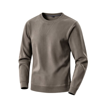 Men s Sweatshirt Crew Neck Long Sleeve Solid with Warm Cozy Comfortable Everyday Pullover Basic Top for Fall Winter Everyday Wear and Weekend Outings Gray S