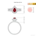 thumbnail image 4 of ANGARA Natural Split Shank Pear Ruby and Diamond Double Halo Ring in 14K White Gold for Women (Size-6x4mm) | July Birthstone, Birthday, Anniversary, Jewelry Gift for Women | Natural Ruby Ring, 4 of 9