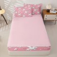 thumbnail image 4 of Metsweet Magic Horse Zipper Full Size Comforter Sets with Fitted Sheet and 2 Pillowcases, Flying Butterflies Unicorn Zipper Bedding Set, Pink White,4pcs,Pink Reversible, 4 of 6